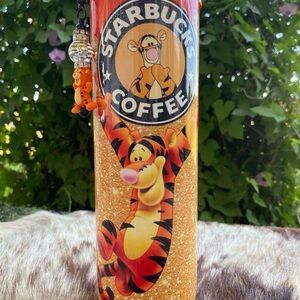 Starbucks Orange Tigger Glitter Tumbler